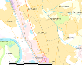 Mapa obce Aucamville