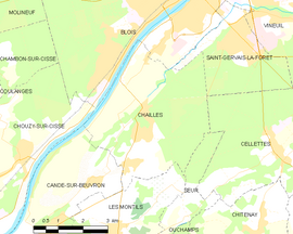 Mapa obce Chailles