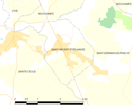 Mapa obce Saint-Vincent-Sterlanges