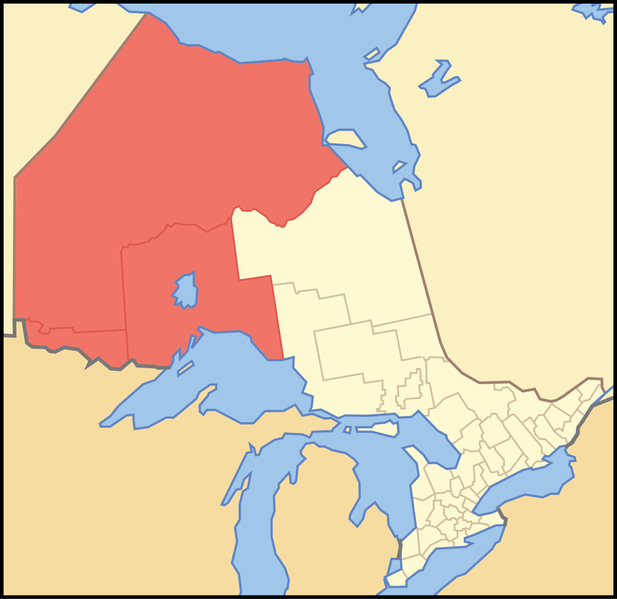 Map Of Northern Ontario Northwestern Ontario - Wikipedia