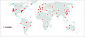 Mapa de localització dels principals dipòsits de talc al món