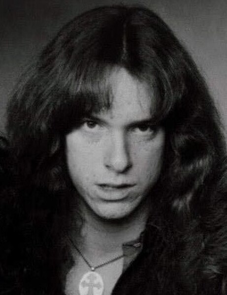 Cliff Burton (pictured in 1983) replaced Ron McGovney as the bassist in 1982 and played with the band until his death in 1986.