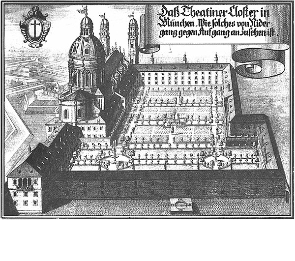 Theatine Church, about 1700 (Copperplate engraving by Michael Wening)