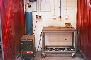 Metal inert gas (MIG) welding station Mig wielder.jpg