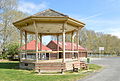 English: Foundation stone on the rotunda at Redmond Oval at Millthorpe, New South Wales