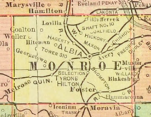 Avery in Monroe County, Iowa, in 1902 Monroe County, Iowa, 1902.png