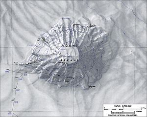 Map of Mount Takahe with the Möll track (bottom middle)