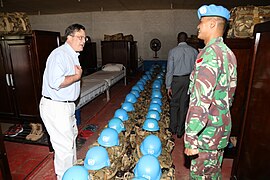 Mr. David Gressly visiting the base of the Indonesian Peacekeeping Battalion 04.jpg