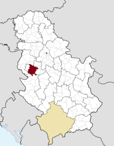 Poziția localității Valjevo