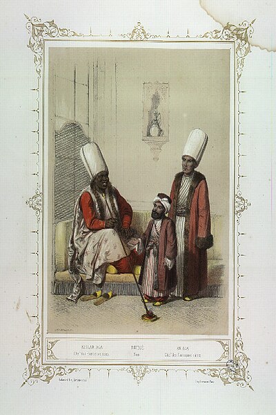 File:Musée des anciens costumes turcs d'Istanbul (Jean Brindisi, 1855) - 19 - Kislar Aga, Djudjé, Ak Aga.jpg