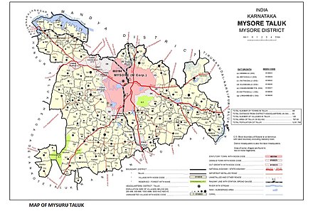 Mysore Taluk Map as per 2011 Census