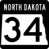 North Dakota Highway 34 marker