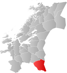 Localisation de la commune dans la province de Trøndelag