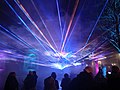 Lasershow vor der Liebfrauenkirche während des Lichterfestes 2022