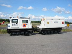 Snowmobile, a tracked vehicle (H555 of the Helsinki Fire Department), Finland.