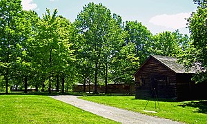 The reconstructed Temple at the New Windsor Cantonment State Historic Site in New Windsor, New York, where the critical meeting took place on March 15, 1783 New Windsor Cantonment.jpg