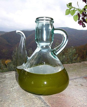 New olive oil, just pressed. It has a dense co...
