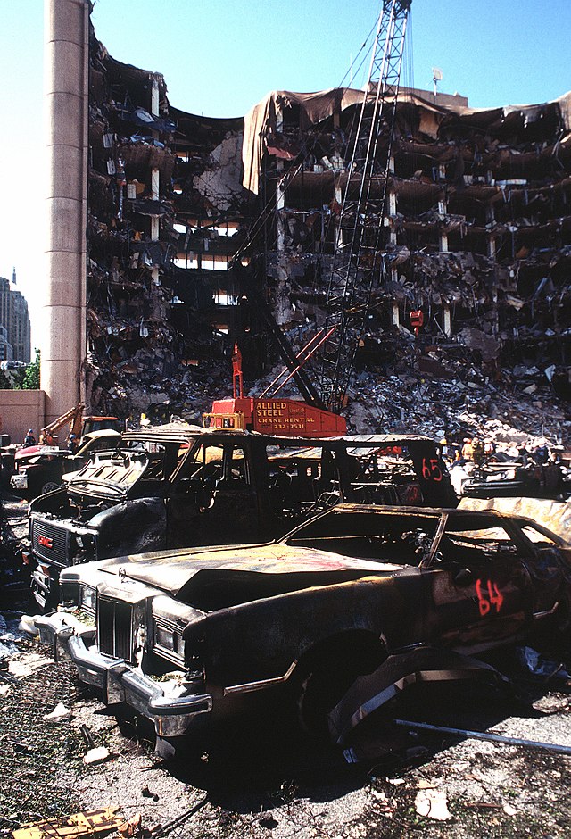 The Alfred P. Murrah Federal Building two days after the bombing