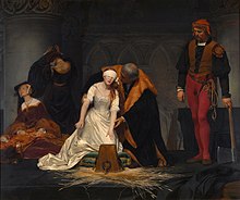 L'esecuzione di Lady Jane Grey (1833) del pittore romantico francese Paul Delaroche.