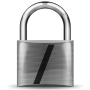 Miniatuur voor Bestand:Padlock-silver-slash2.svg