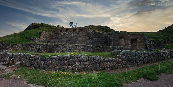 Foto panorámica al atardecer