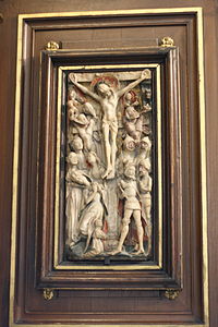Alabaster relief of Christ on the Cross