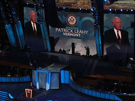 Leahy speaking during the second day of the 2008 Democratic National Convention in Denver, Colorado