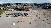 Perranporth Beach abbeveratoio pub dall'aria Fossick.jpg