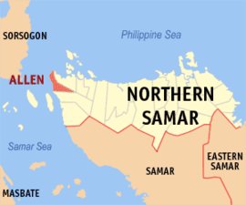 Allen na Samar do Norte Coordenadas : 12°30'4.50"N, 124°16'55.38"E
