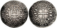 Philip took steps to reform the French currency during the course of his reign, including these silver Tournois coins. Philip V Gros 1316.jpg