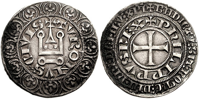 Philip took steps to reform the French currency during the course of his reign, including these silver Tournois coins.