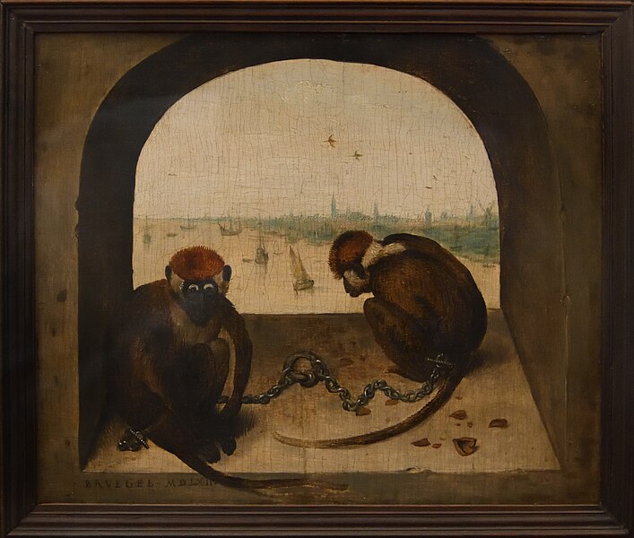 File:Pieter Bruegel the Elder Two chained monkeys 1562 Gemäldegalerie Berlin 9890.jpg