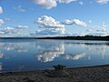 The lake of Pirttijärvi in Puolanka, seen from the beach at the North-Western end of the lake towards southeast.