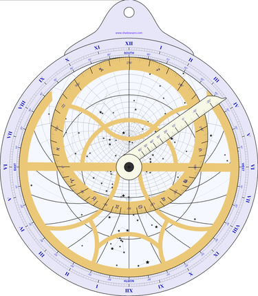 Planispheric astrolabe drawn by Shadows Pro. Planispheric astrolabe.png