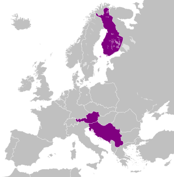   Politically independent states during Cold War: Finland, Austria, Yugoslavia[47]