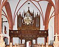 Röbel, Marienkirche, Blick durch das Kirchenschiff vom Altar aus