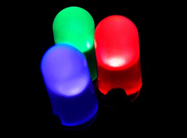 LED rojos, verdes y azules.