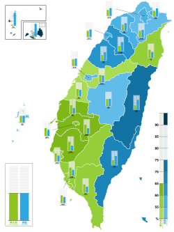 各縣市得票率地圖