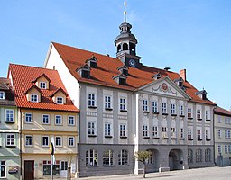 Rathaus am Marktplatz Bauwerk errichtet von 1706 1711 Themar Thüringen Foto Wolfgang Pehlemann IMG 2720