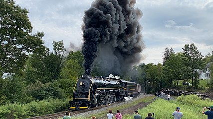 No. 2102 at East Mahanoy Junction, bound for Jim Thorpe on September 3, 2022
