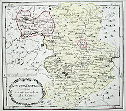 1791/92 kart over Nedre Kärnten