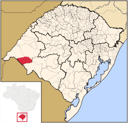 Localização de Quaraí no Rio Grande do Sul