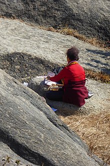 Ritual practitioner on Inwangsan Mountain, Seoul South Korea Ritual Practitioner on Inwangsan Mountain (Detail).jpg