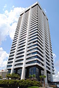 Cantilever facade of Riverplace Tower in Jacksonville, Florida, by Welton Becket and KBJ Architects