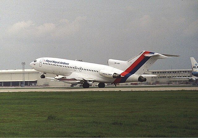 Royal Nepal Airlines Boeing 727-100 at Don Muang Airport in 1986