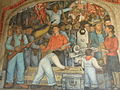 Na muralu u Ministarstvu obrazovanja U Arsenalu, Rivera je u središte smjestio mladu Fridu Kahlo (1922.)