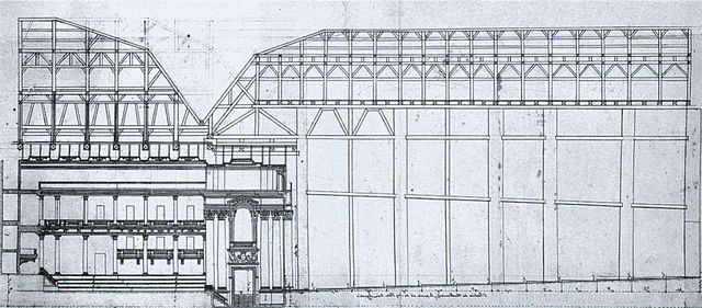 Long section of the Salle des Machines