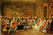 Reading of Voltaire's tragedy, The Orphan of China, in the salon of Marie Therese Rodet Geoffrin in 1755, by Anicet Charles Gabriel Lemonnier, c. 1812 Salon de Madame Geoffrin.jpg