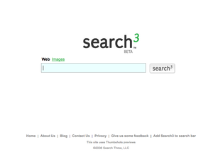 Screenshot of Search3.com homepage