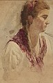 verso - detail of a female portrait